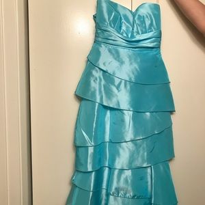 Teal Strapless Wedding Dress